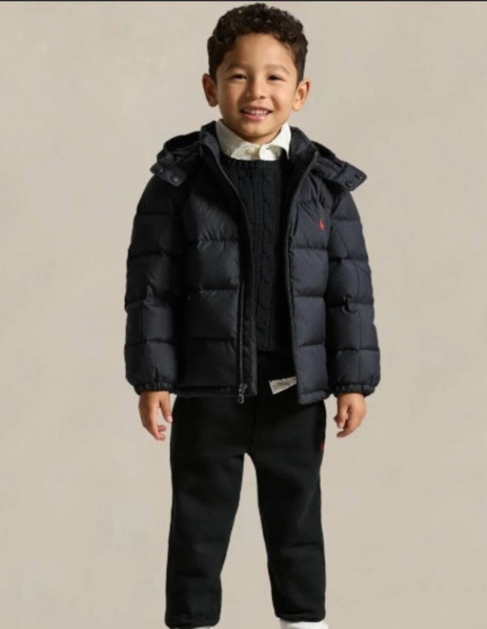 Boys Polo Ralph Lauren Duck Down Puffer Jacket Size 4 Black
